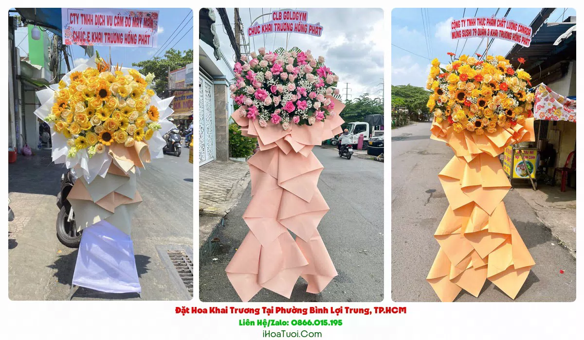 Lẵng hoa khai trương Phường Bình Lợi Trung