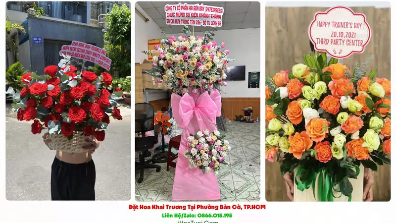 Hoa Chúc Mừng Khai Trương Tại Phường Bàn Cờ, TP.HCM (Quận 3 Cũ)