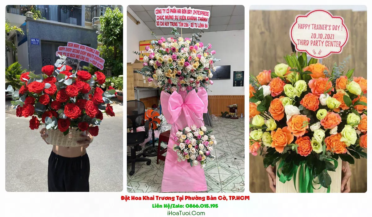 Hoa Chúc Mừng Khai Trương Tại Phường Bàn Cờ, TP.HCM (Quận 3 Cũ)