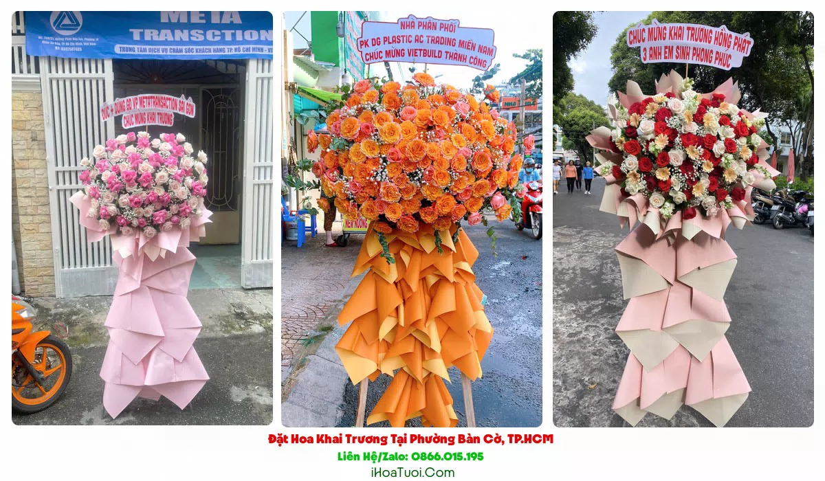 Kệ hoa khai trương 2 tầng tại Phường Bàn Cờ