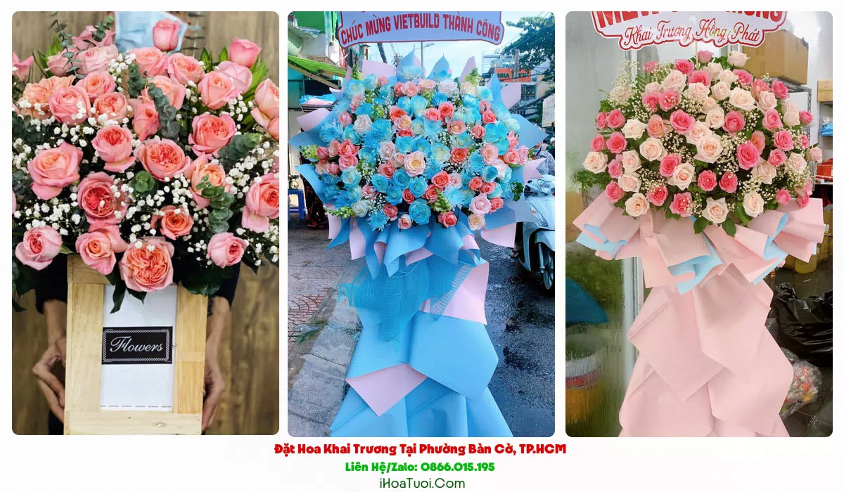 Lẵng hoa chúc mừng khai trương cửa hàng Phường Bàn Cờ