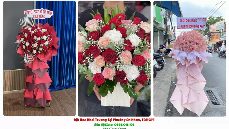 Kệ Hoa Khai Trương Tại Phường An Nhơn, TP.HCM (Quận Gò Vấp Cũ)