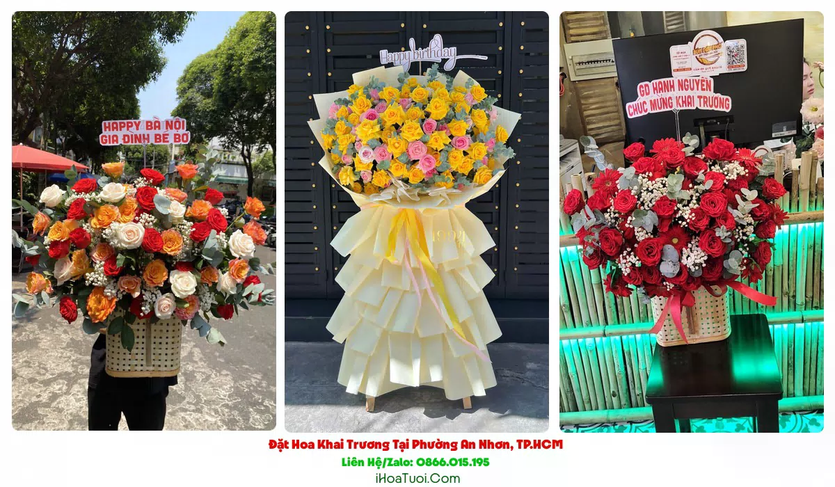Kệ hoa khai trương 2 tầng tại Phường An Nhơn