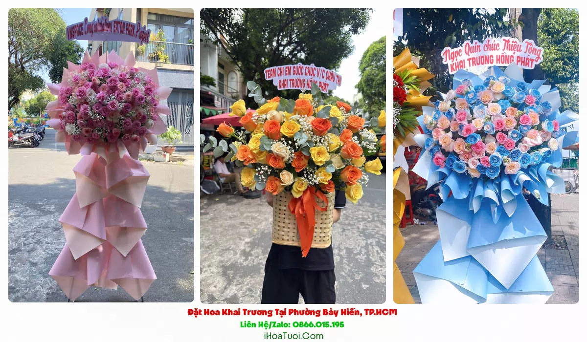 Kệ hoa khai trương 2 tầng tại Phường Bảy Hiền