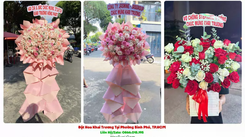 Kệ Hoa Khai Trương Tại Phường Bình Phú, TP.HCM (Quận 6 Cũ)