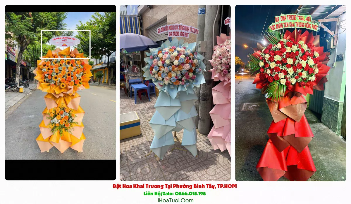 Lẵng hoa chúc mừng khai trương công ty tại Phường Bình Tây