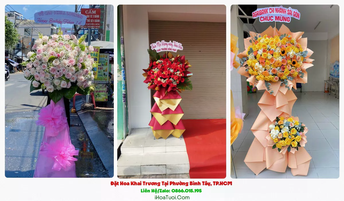 Hoa khai trương giao tận nơi khu vực Phường Bình Tây