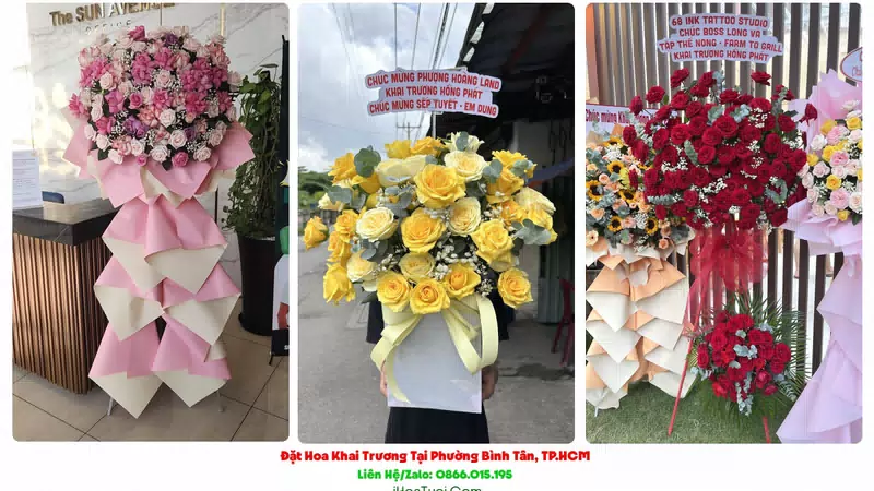 Kệ Hoa Khai Trương Tại Phường Bình Tân, TP.HCM (Quận Bình Tân Cũ)