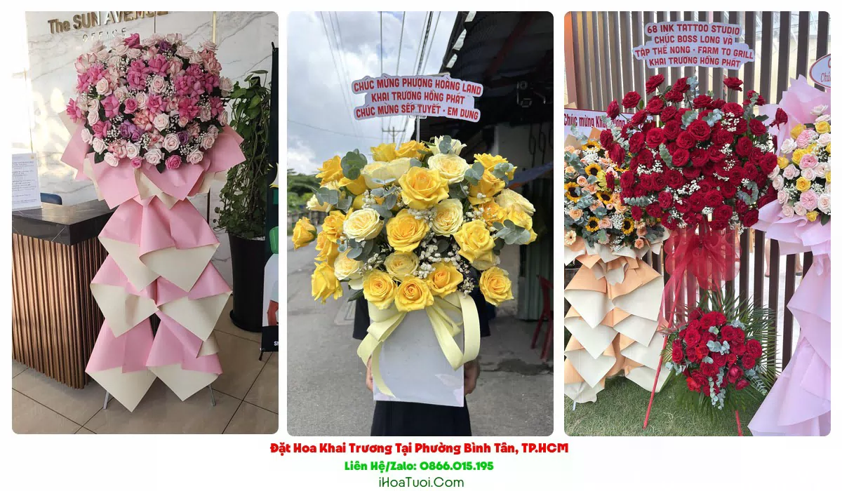 Kệ Hoa Khai Trương Tại Phường Bình Tân, TP.HCM (Quận Bình Tân Cũ)