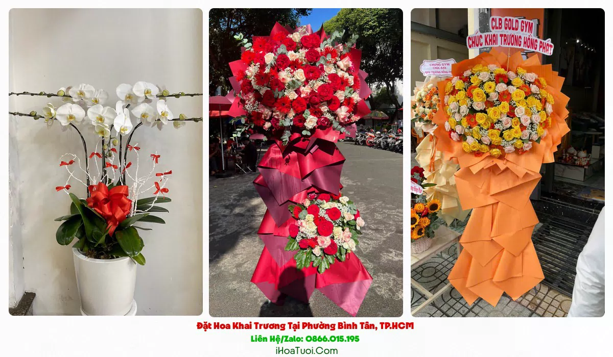 Kệ hoa khai trương 2 tầng tại Phường Bình Tân