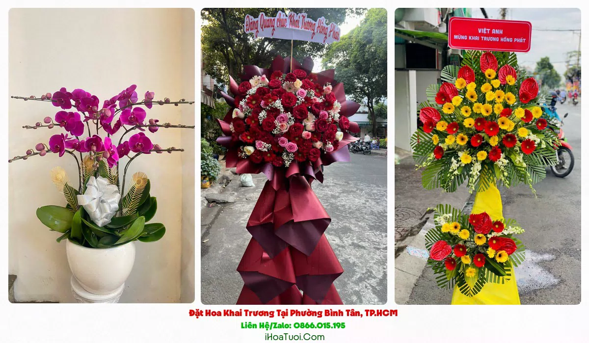 Kệ hoa khai trương công ty tại Phường Bình Tân