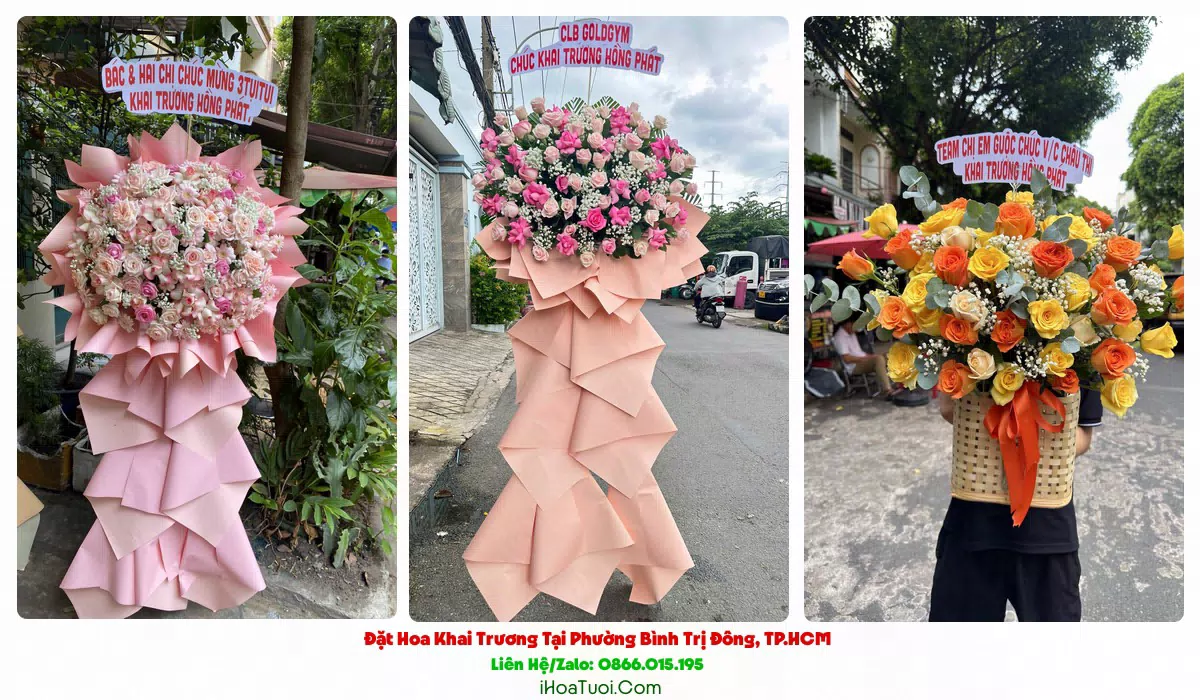Kệ hoa khai trương 2 tầng tại Phường Bình Trị Đông