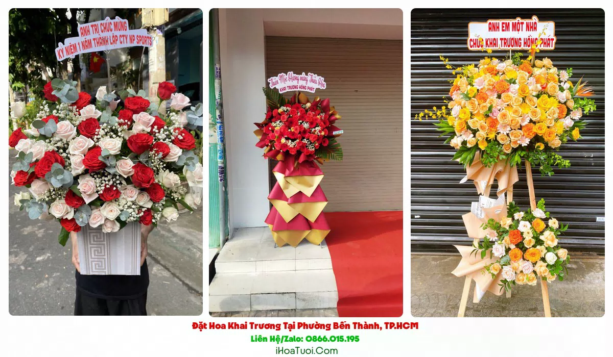 Kệ hoa khai trương Phường Bến Thành