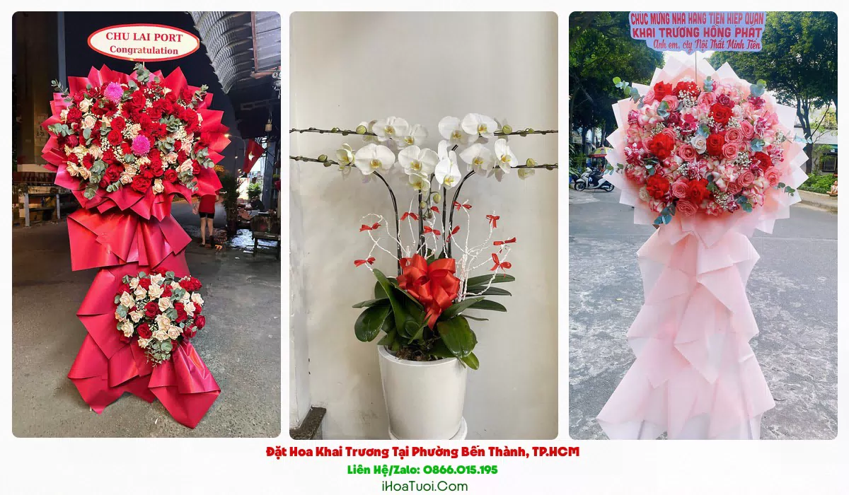 Lẵng hoa chúc mừng khai trương Phường Bến Thành