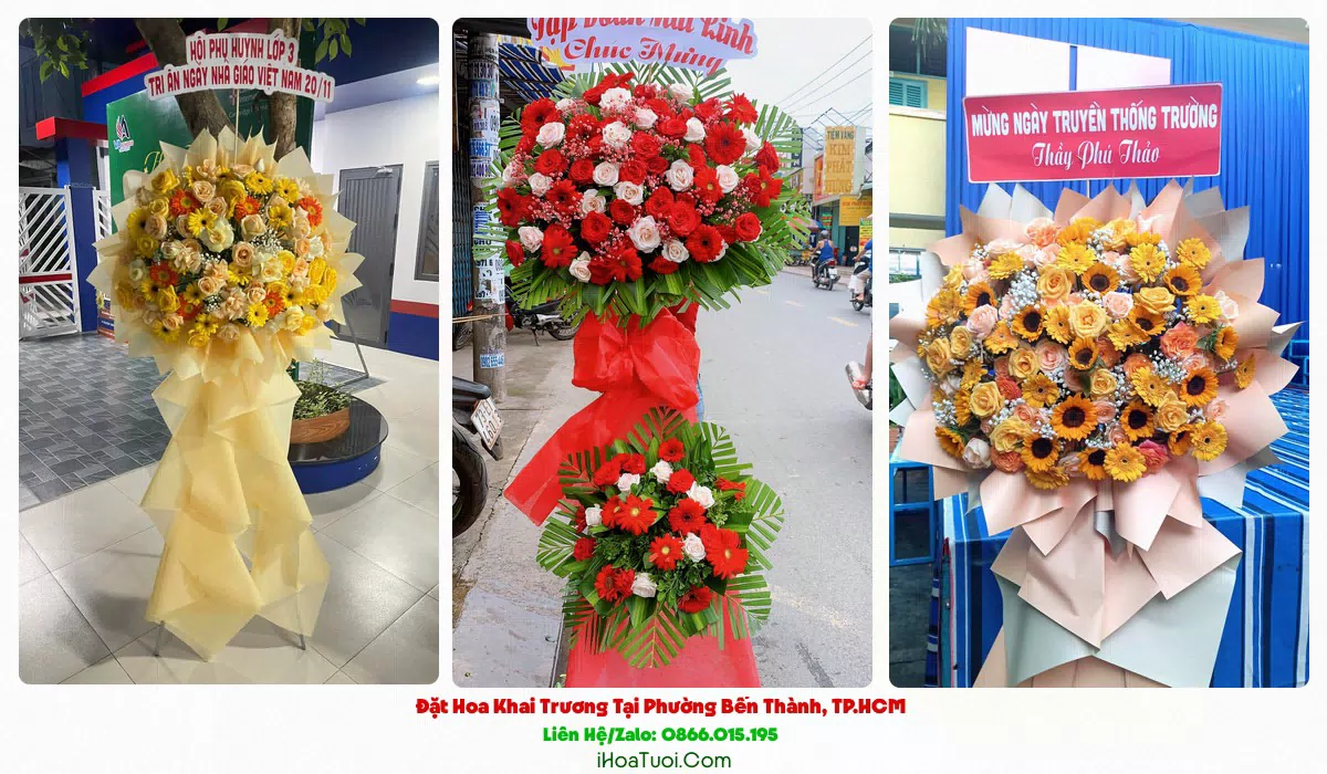 Kệ hoa khai trương công ty Phường Bến Thành