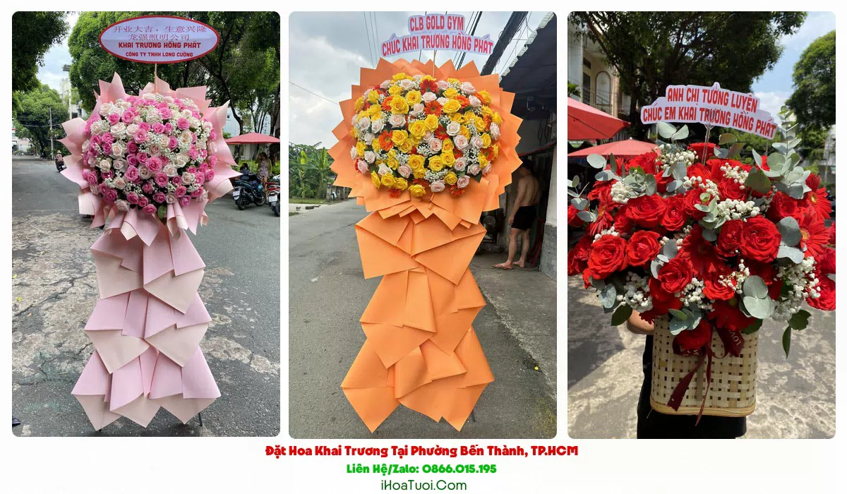 Giỏ hoa khai trương Phường Bến Thành