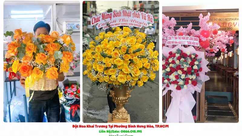 Kệ Hoa Khai Trương Phường Bình Hưng Hòa, TP.HCM (Quận Bình Tân Cũ)