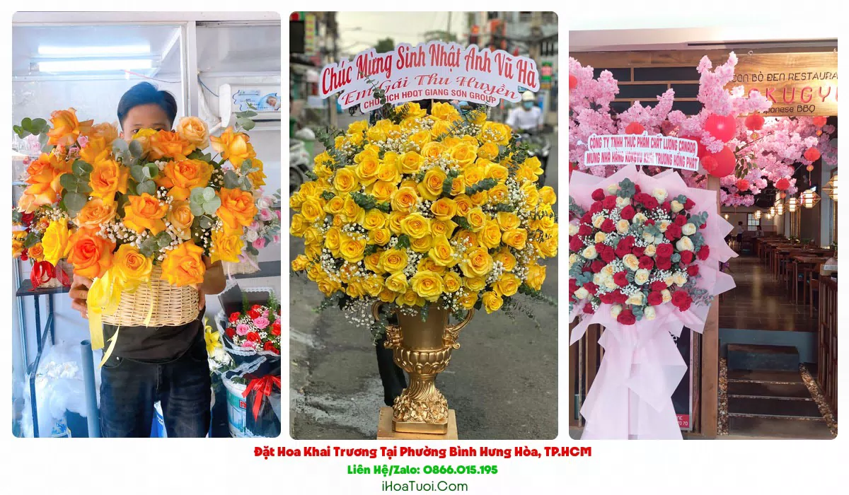Kệ Hoa Khai Trương Phường Bình Hưng Hòa, TP.HCM (Quận Bình Tân Cũ)