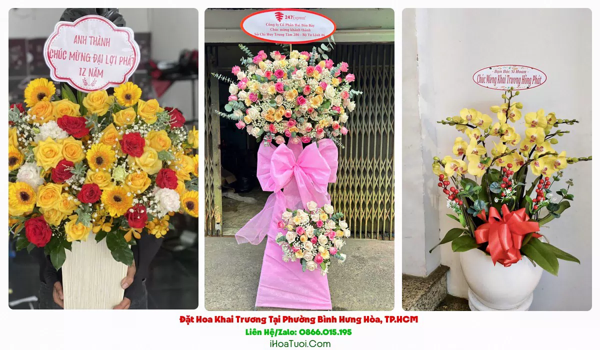 Hoa chúc mừng khai trương công ty tại Phường Bình Hưng Hòa