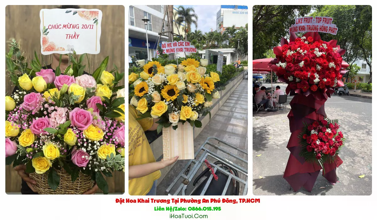 Kệ hoa khai trương 2 tầng tại Phường An Phú Đông