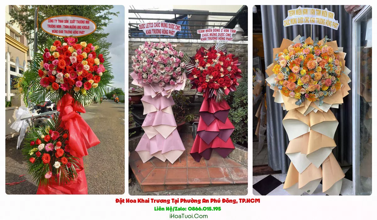 Lẵng hoa chúc mừng khai trương giao tại Phường An Phú Đông