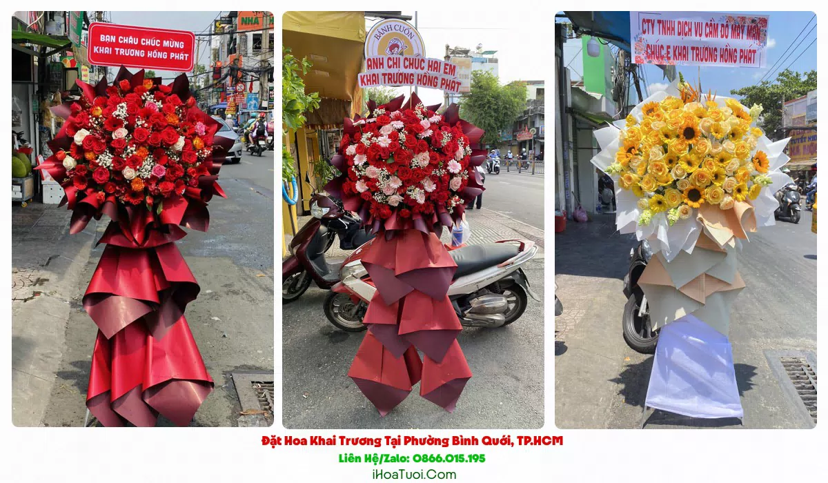 Kệ hoa khai trương 2 tầng tại Phường Bình Quới