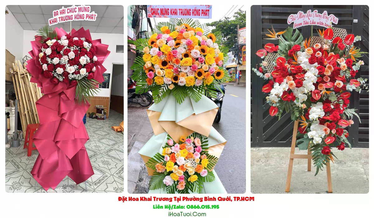 Kệ hoa khai trương 3 tầng tại Phường Bình Quới
