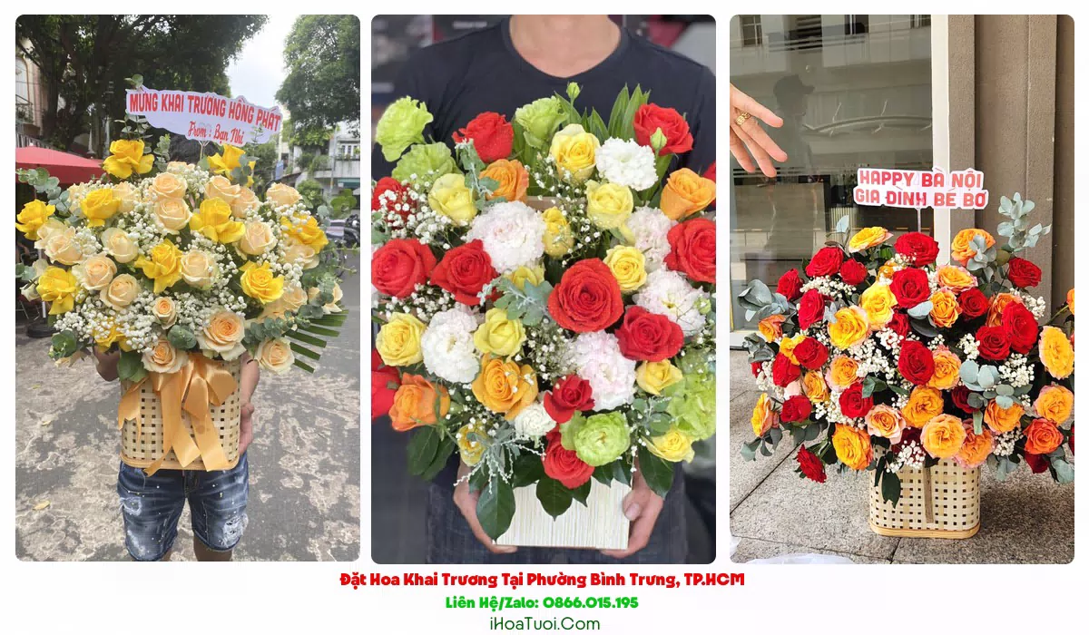 Kệ hoa khai trương 2 tầng tại Phường Bình Trưng