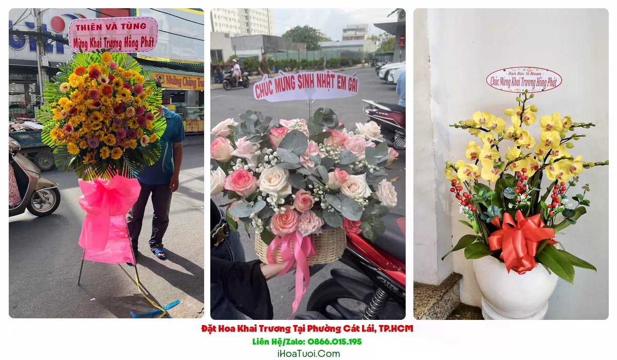 Mẫu kệ hoa khai trương tại Phường Cát Lái