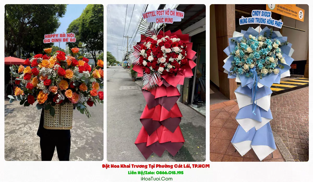 Kệ hoa khai trương 2 tầng tại Phường Cát Lái