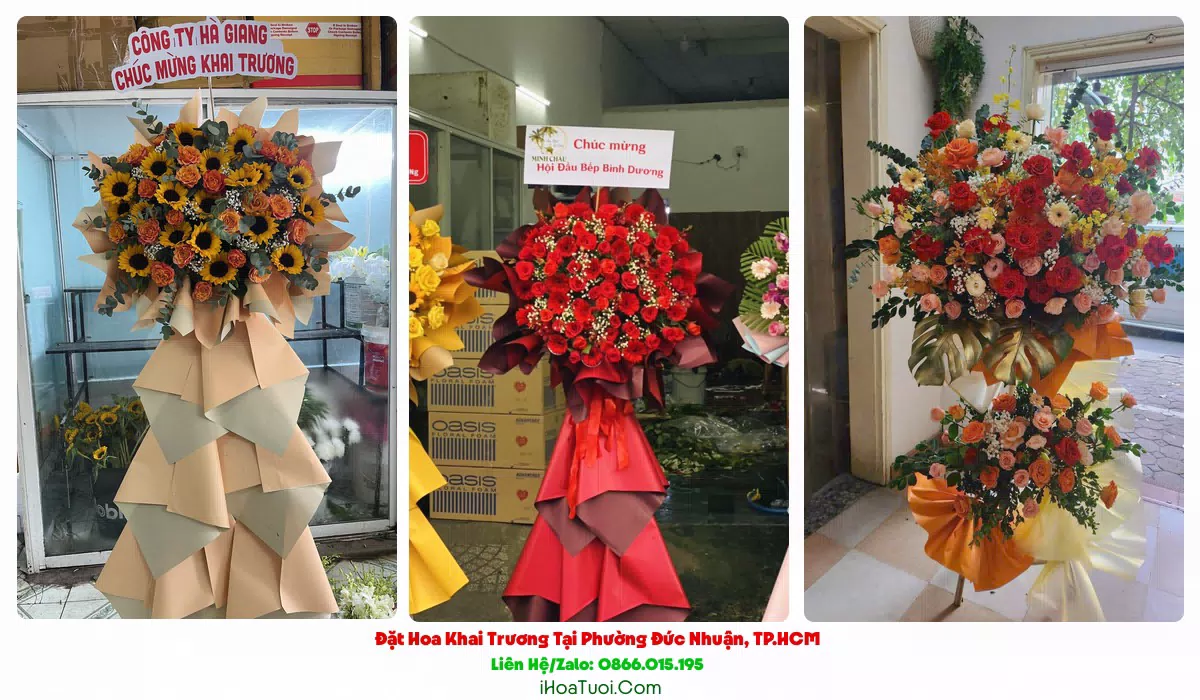 Lẵng hoa khai trương tại Phường Đức Nhuận