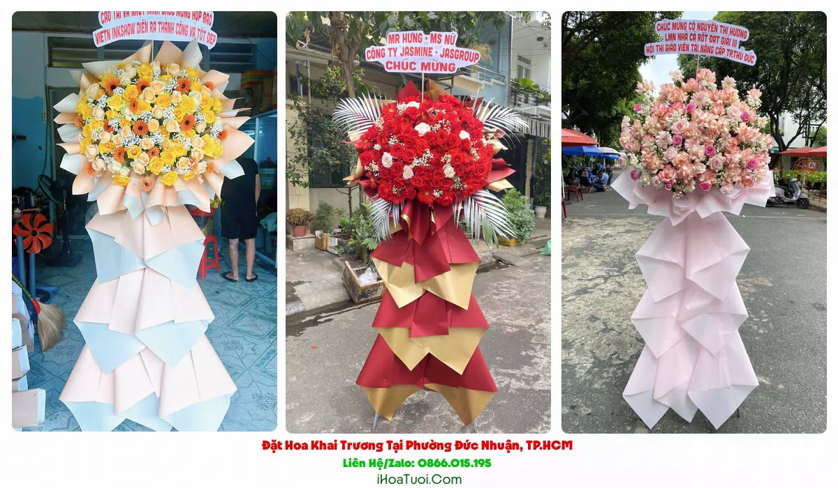 Kệ hoa khai trương 2 tầng Phường Đức Nhuận
