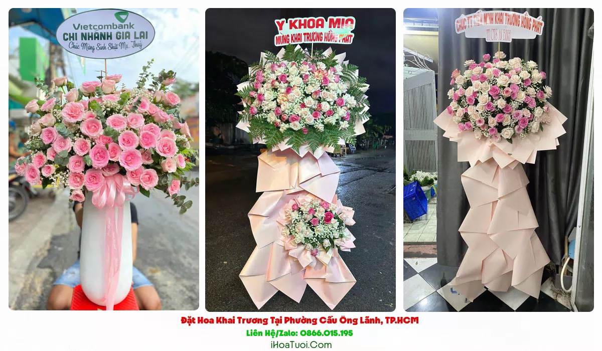 Kệ hoa khai trương 2 tầng tại Phường Cầu Ông Lãnh