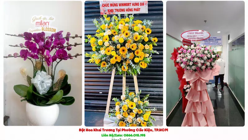 Kệ Hoa Khai Trương Tại Phường Cầu Kiệu, TP.HCM (Quận Phú Nhuận Cũ)