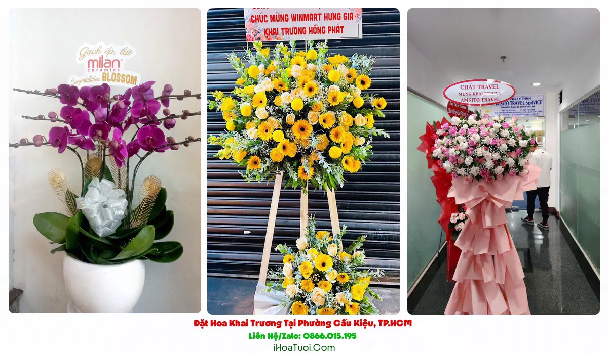 Kệ Hoa Khai Trương Tại Phường Cầu Kiệu, TP.HCM (Quận Phú Nhuận Cũ)
