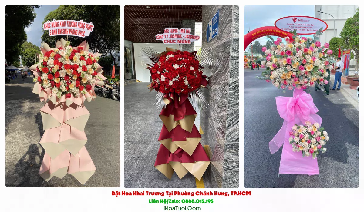 Kệ hoa khai trương Phường Chánh Hưng