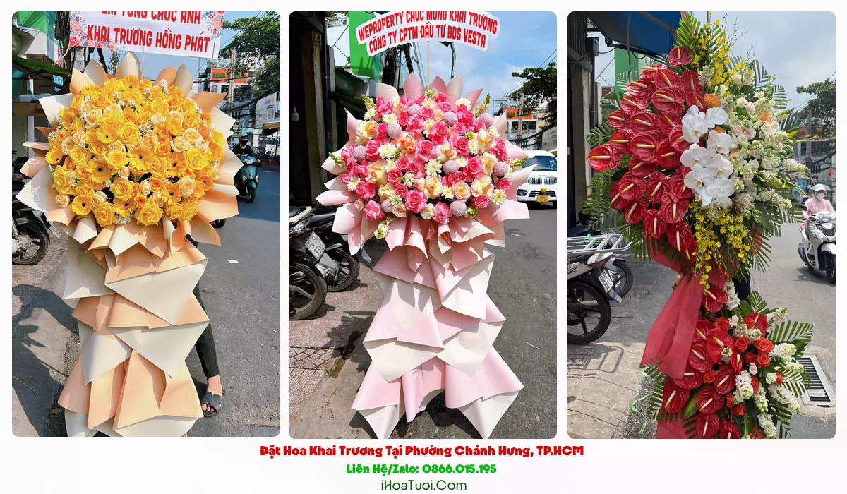 Hoa chúc mừng khai trương Phường Chánh Hưng