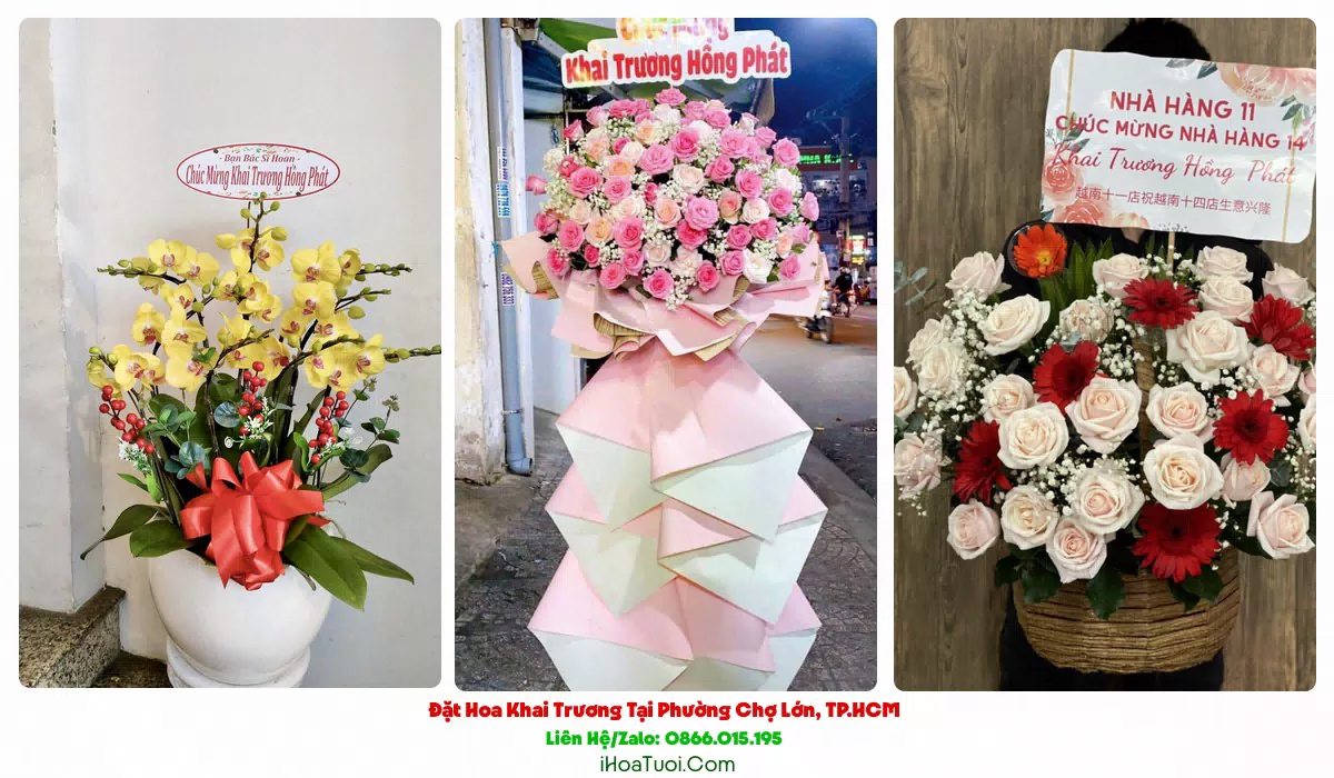 Kệ hoa khai trương 2 tầng Phường Chợ Lớn