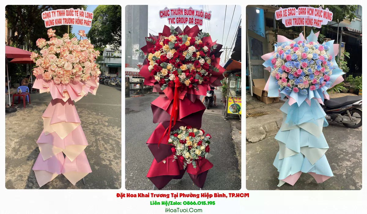 Lẵng hoa chúc mừng khai trương giao tại Phường Hiệp Bình