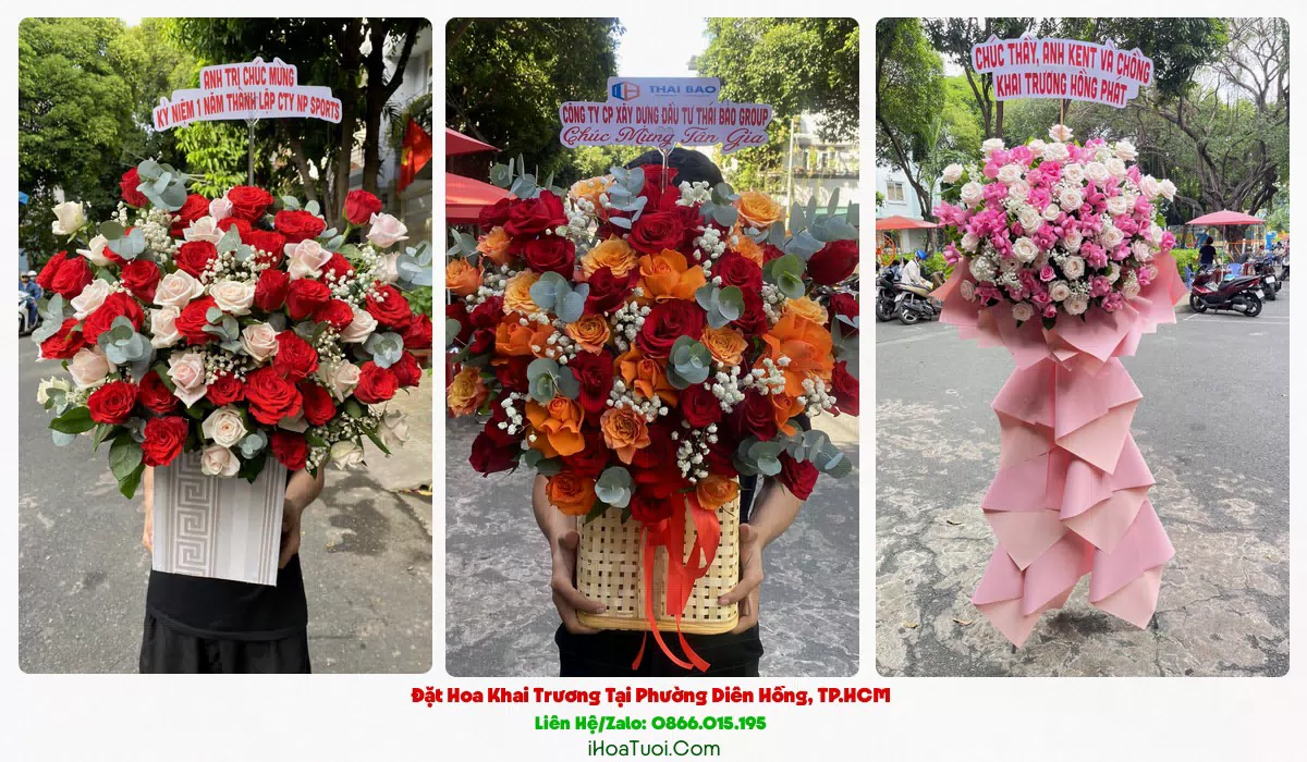 Kệ hoa khai trương tại Phường Diên Hồng