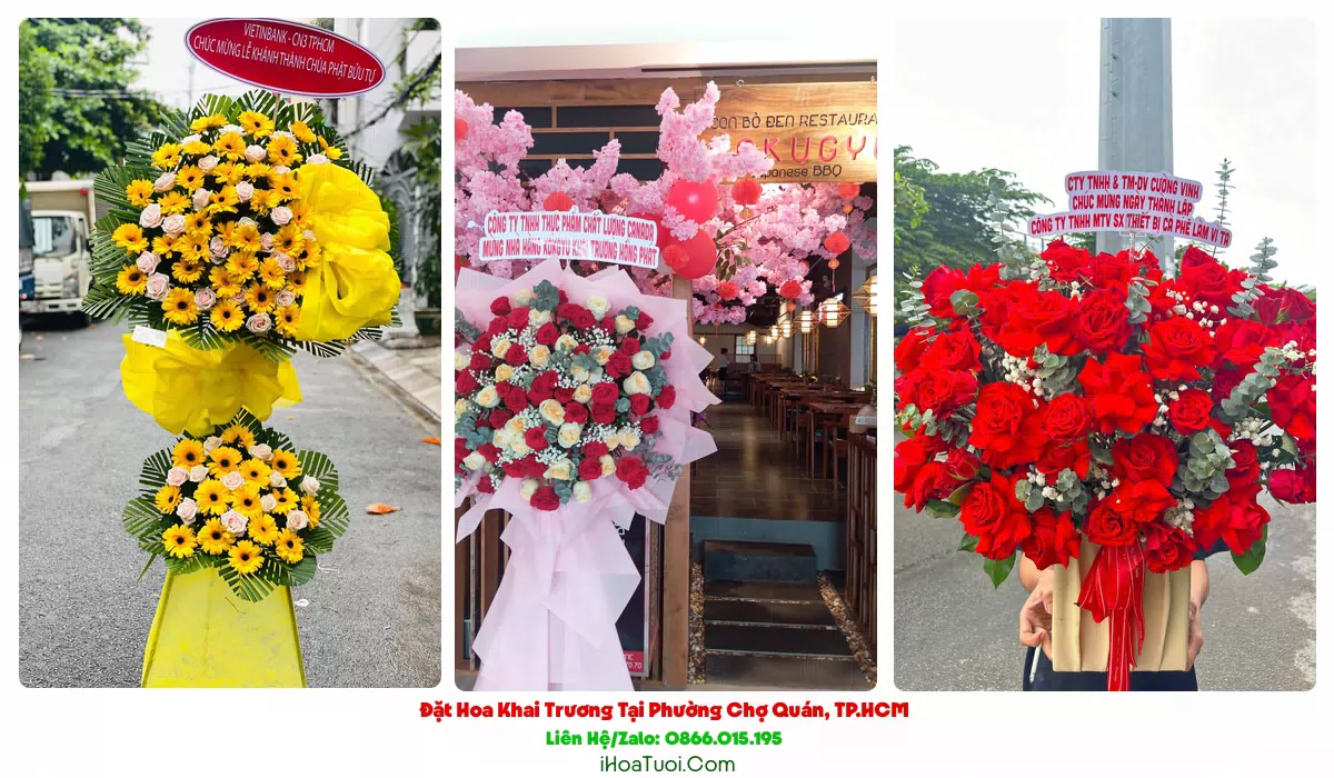 Kệ Hoa Khai Trương Phường Chợ Quán, TP.HCM (Quận 5 Cũ)