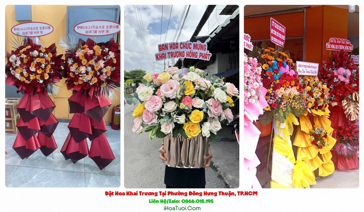 Lẵng hoa khai trương Đông Hưng Thuận