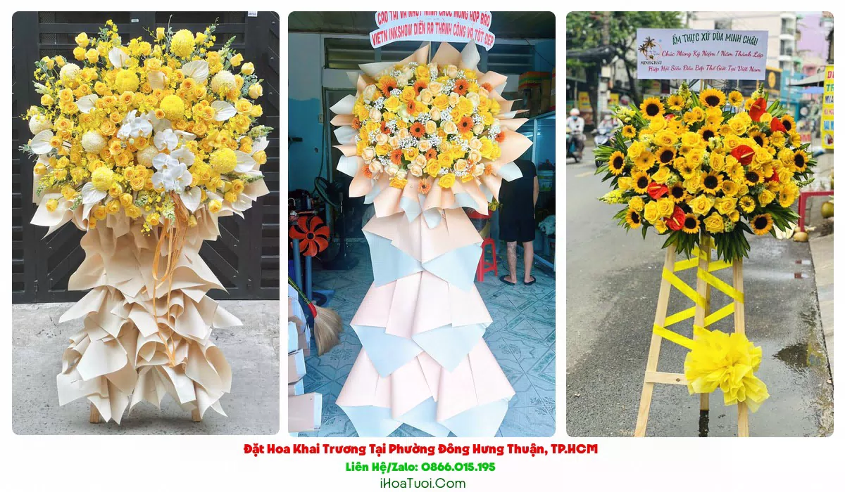 Giao hoa khai trương Phường Đông Hưng Thuận