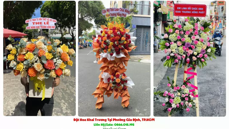 Kệ Hoa Khai Trương Tại Phường Gia Định, TP.HCM (Quận Bình Thạnh Cũ)