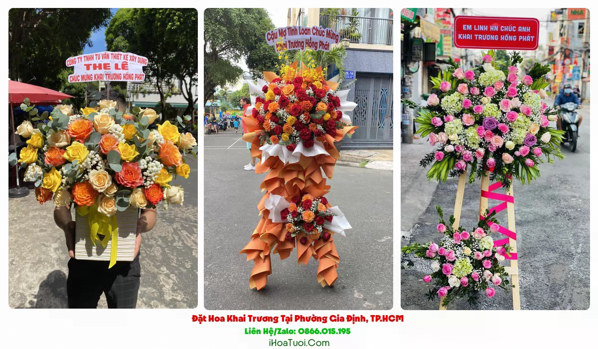 Kệ Hoa Khai Trương Tại Phường Gia Định, TP.HCM (Quận Bình Thạnh Cũ)