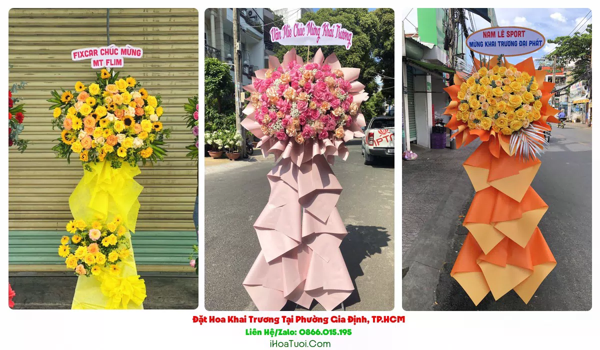 Kệ hoa khai trương 2 tầng tại Phường Gia Định