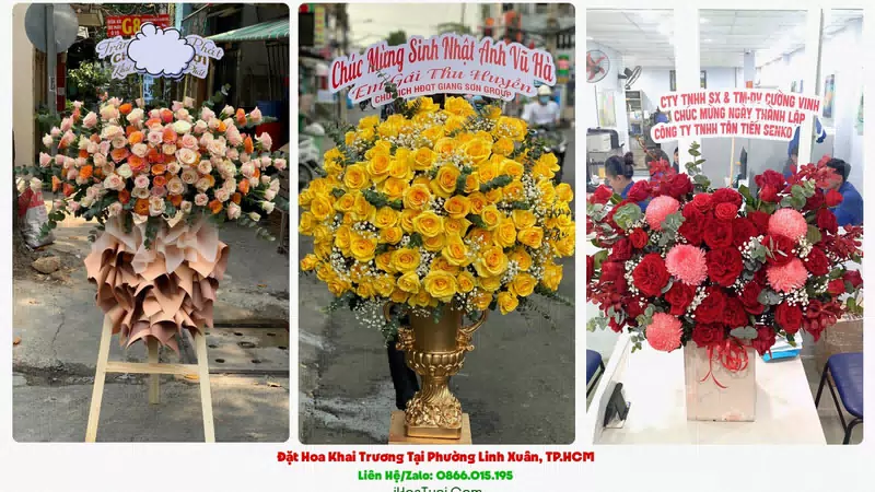 Kệ Hoa Khai Trương Tại Phường Linh Xuân, TP.HCM (Thành Phố Thủ Đức Cũ)