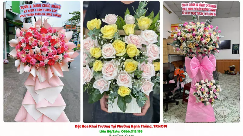 Kệ Hoa Khai Trương Phường Hạnh Thông, TP.HCM (Quận Gò Vấp Cũ)