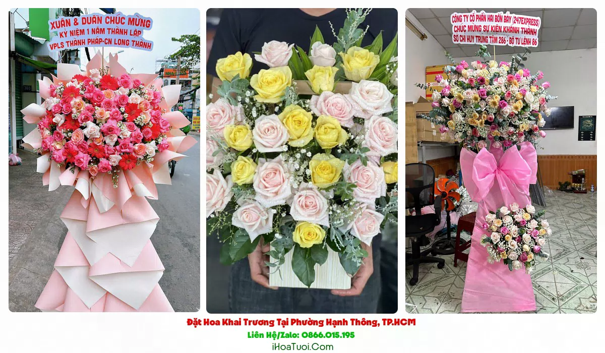 Kệ Hoa Khai Trương Phường Hạnh Thông, TP.HCM (Quận Gò Vấp Cũ)
