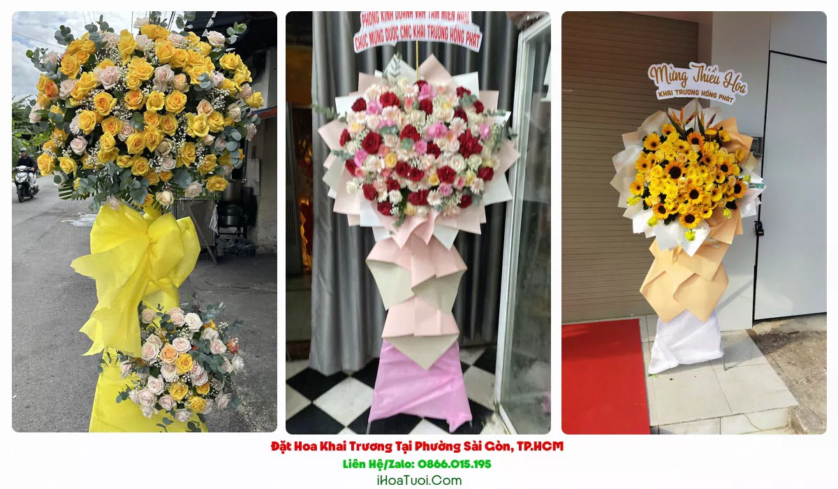Kệ hoa lan hồ điệp mừng khai trương công ty Phường Sài Gòn